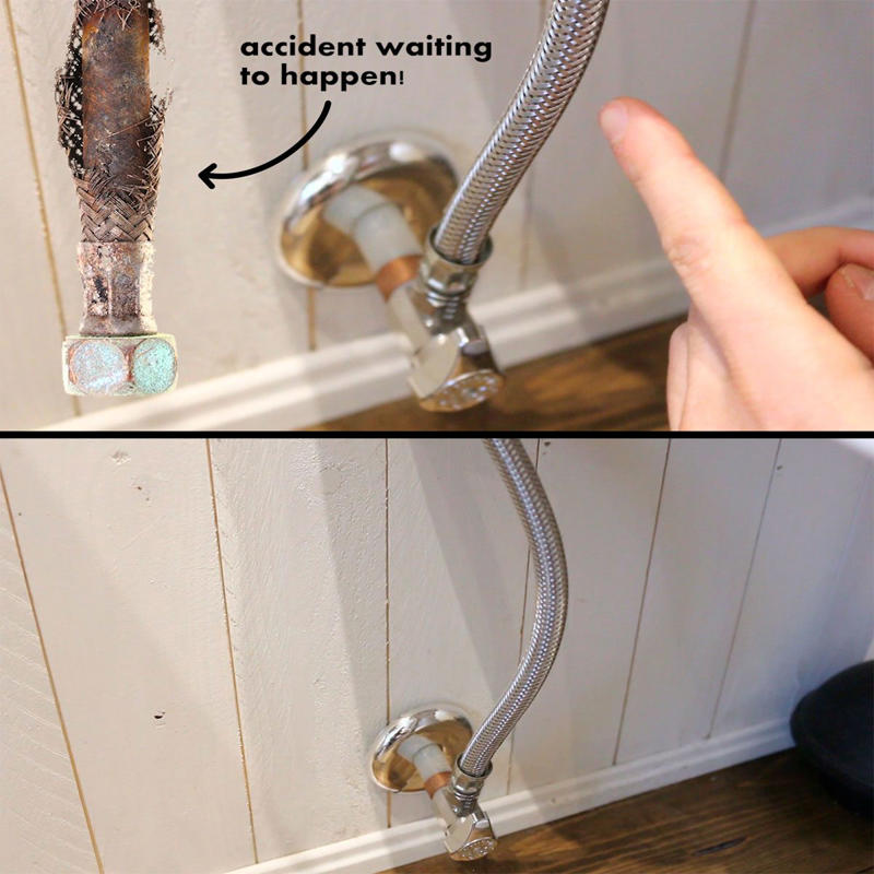 Reusing flexible hoses Reusing flexible hoses, Lead solder on a potable water pipes, Not deburring the inside of pipes, Dirty pipes and contaminated flux, Not enough support, Cross-threading a pipe or fitting