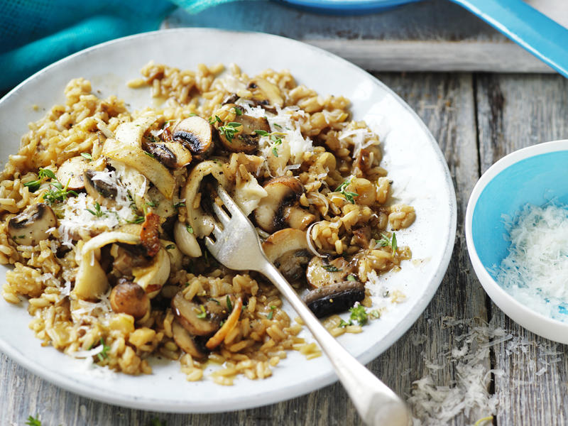 Which rice is best for risotto?,          Julie Goodwin’s lemon &amp; spinach risotto      ,          Oven-baked risotto with chicken, rocket and tomato      ,          Baked pumpkin, sage and camembert risotto      ,          Pumpkin risotto with Italian sausage &amp; rosemary      ,          Prawn, rosemary and corn risotto      ,          Mushroom brown rice risotto      ,          Baked asparagus risotto      ,          Fennel, lemon, pea and prawn risotto      ,          Pumpkin, pea &amp; fetta baked risotto      ,          Tuna, spinach and broccolini baked risotto      ,          Pea and barley risotto with garlic prawns      ,          Prawn and asparagus risotto      ,          Pearl barley risotto with haloumi crumbs      ,          Leek and pumpkin risotto      ,          Bacon, mushroom and kale risotto      ,          Butter miso mushroom risotto      ,          Oven-baked tuna risotto      ,          Really good mushroom risotto      ,          Zucchini, pea and mint risotto      ,          Blue cheese and radicchio baked risotto      ,          Oven-baked seafood risotto      ,          Pumpkin and chorizo risotto      ,          Oven-baked risotto with Italian sausages      