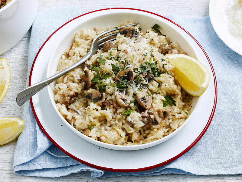 Which rice is best for risotto?,          Julie Goodwin’s lemon &amp; spinach risotto      ,          Oven-baked risotto with chicken, rocket and tomato      ,          Baked pumpkin, sage and camembert risotto      ,          Pumpkin risotto with Italian sausage &amp; rosemary      ,          Prawn, rosemary and corn risotto      ,          Mushroom brown rice risotto      ,          Baked asparagus risotto      ,          Fennel, lemon, pea and prawn risotto      ,          Pumpkin, pea &amp; fetta baked risotto      ,          Tuna, spinach and broccolini baked risotto      ,          Pea and barley risotto with garlic prawns      ,          Prawn and asparagus risotto      ,          Pearl barley risotto with haloumi crumbs      ,          Leek and pumpkin risotto      ,          Bacon, mushroom and kale risotto      ,          Butter miso mushroom risotto      ,          Oven-baked tuna risotto      ,          Really good mushroom risotto      ,          Zucchini, pea and mint risotto      ,          Blue cheese and radicchio baked risotto      ,          Oven-baked seafood risotto      ,          Pumpkin and chorizo risotto      ,          Oven-baked risotto with Italian sausages      