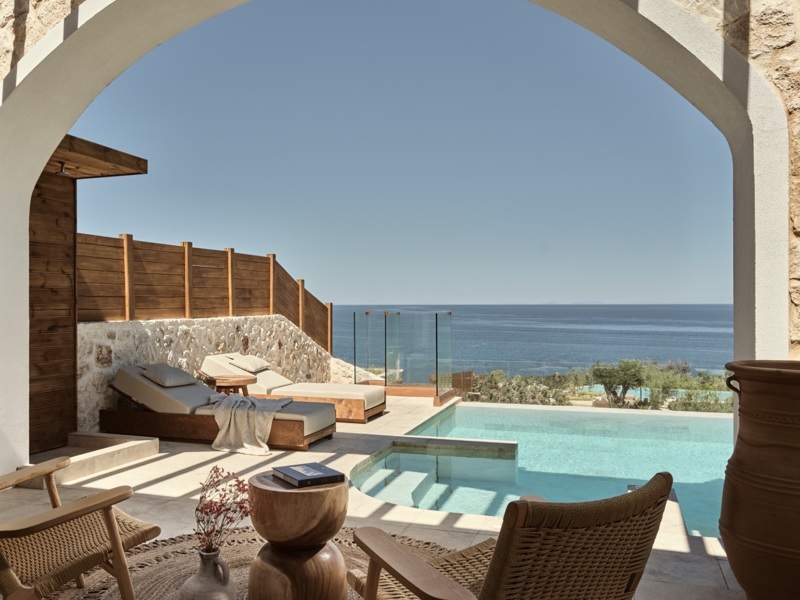 1. Creta Maris hotel, 2. Grecotel LUXME White hotel, 3. Milia Mountain Retreat hotel, 4. Aulūs Lindos Rhodes Resort, Curio Collection by Hilton, 5. Melenos Art Boutique Hotel, 6. More Meni City Beach Rhodes hotel, 7. Nido Hotel, Mar-Bella Collection, 8. Ikos Odisia hotel, 9. Liston Suites hotel, 10. Lesante Cape hotel, 11. Nobelos hotel, 12. Windmill Bay hotel, 13. Canaves Ena hotel, 14. Sandblu hotel, 15. Santorini Sky hotel, 16. Ananea Mykonos hotel, 17. Koukoumi Vegan Hotel, 18. The Wild Hotel, 19. Andronis Minois hotel, 20. Paros Agnanti Resort & Spa hotel, 21. Pnoi Hotel