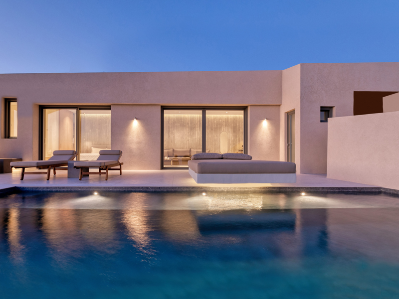 1. Creta Maris hotel, 2. Grecotel LUXME White hotel, 3. Milia Mountain Retreat hotel, 4. Aulūs Lindos Rhodes Resort, Curio Collection by Hilton, 5. Melenos Art Boutique Hotel, 6. More Meni City Beach Rhodes hotel, 7. Nido Hotel, Mar-Bella Collection, 8. Ikos Odisia hotel, 9. Liston Suites hotel, 10. Lesante Cape hotel, 11. Nobelos hotel, 12. Windmill Bay hotel, 13. Canaves Ena hotel, 14. Sandblu hotel, 15. Santorini Sky hotel, 16. Ananea Mykonos hotel, 17. Koukoumi Vegan Hotel, 18. The Wild Hotel, 19. Andronis Minois hotel, 20. Paros Agnanti Resort & Spa hotel, 21. Pnoi Hotel