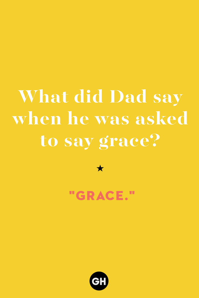 2) What did Dad say when he was asked to say grace? 1) What key can’t open any doors?, 2) What do you call a turkey who tells jokes?, 3) Why did the pie go to the dentist?, 4) Why don’t turkeys trust each other?, 5) Why did the corn go to therapy?, 6) What do you call a group of musical sweet potatoes?, 7) What do you call a running turkey?, 8) Why did the mashed potatoes go to therapy?, 9) What do you call a turkey on the day after Thanksgiving?, 10) Why did the turkey join the comedy club?, 11) What’s the best way to fix a broken pumpkin?, 12) Why did the cranberry blush?, 13) What do you need to make Thanksgiving s'mores?, 15) What's blue and covered in feathers?, 17) What did the ocean say when it saw the Mayflower crossing?, 18) Did you hear about the turkey that plays baseball?, 20) What did the pilgrim wear to dinner?, 21) What’s a pilgrim’s favorite dance?, 22) Why do pilgrims' pants always fall down?, 24) Did you hear the one about the rude turkey?, 25) What did Dad say when he was asked to say grace?, 26) Where did the Pilgrims stand after landing on Plymouth Rock?, 27) What do you call rain on Turkey Day?, 28) Why did the policeman stop you on your way home last Thanksgiving?, 29) Why was the turkey asked to join a band?, 30) When are turkeys the most grateful?, 31) Why didn't the pilgrim want to make the bread?, 32) How do little pumpkins cross the road?, 33) What Thanksgiving treat is the most popular at the kids' table?, 34) Why should you never tell secrets in a cornfield?, 35) What's something usually insulting, but not on Thanksgiving?, 36) What's the best song to sing when preparing your turkey?, 37) What should you expect at the end of Thanksgiving?, 38) Did you hear about the scarecrow who won first prize?, 39) Who should you invite to your Friendsgiving?, 40) What sound does a turkey's phone make?, 41) What do sweet potatoes wear to bed?, 44) Why is corn so popular on Thanksgiving?, 45) Why did the turkey bring a microphone to dinner?, 46) What's the smallest unit of measurement in the pilgrim cookbook?, 47) What do you call a sad cranberry?, 48) What do Thanksgiving and Halloween have in common?, 49) What did the mother turkey say to her disobedient children?, 50) What did the turkey say to the computer?, 51) What is a pumpkin's favorite sport?, 52) What kind of face does a pilgrim make when he's in pain?, 53) What was the turkey suspected of?, 54) What's the best way to stuff a turkey?, 55) Which side of the turkey has the most feathers?, 56) What would you get if you crossed a turkey with a ghost?, 57) What sound does a limping turkey make?, 59) What do you call a holiday dinner without the parents?, 60) What smells the best at a Thanksgiving dinner?, 61) What did the turkey say before it was roasted?, 62) What's a turkey's favorite Thanksgiving food?, 63) What happened when the turkey got into a fight?, 64) What’s the most musical part of a turkey?, 65) When is the turkey soup bad for your health?, 66) Why can’t you take a turkey to church?, 67) What do you call a running turkey?, 68) Why did the turkey cross the road?, 69) What role do green beans play in Thanksgiving dinner?, 70) Knock Knock. Who's there? Tamara., 71) What do you call a pilgrim's vocabulary?, 72) Why do turkeys gobble?, 73) Kevin James, 74) What's Frankenstein's favorite Thanksgiving dish?, 75) Jim Gaffigan, 76) Why was the Thanksgiving soup so expensive?, 77) What kind of key can't open doors?, 78) What did the turkey say to the turkey hunter on Thanksgiving Day?, 79) How did the salt and pepper welcome all the guests?, 81) When do you serve tofu turkey?, 82) If April showers bring May flowers, what do May flowers bring?, 83) What kind of music did the Pilgrims like?, 84) Why should you never set the turkey next to the dessert?, 85) Why did the turkey cross the road twice?