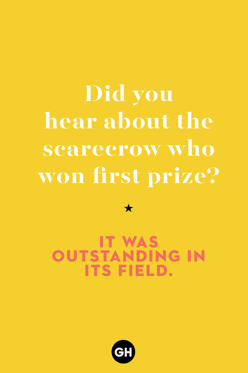15) Did you hear about the scarecrow who won first prize? 1) What key can’t open any doors?, 2) What do you call a turkey who tells jokes?, 3) Why did the pie go to the dentist?, 4) Why don’t turkeys trust each other?, 5) Why did the corn go to therapy?, 6) What do you call a group of musical sweet potatoes?, 7) What do you call a running turkey?, 8) Why did the mashed potatoes go to therapy?, 9) What do you call a turkey on the day after Thanksgiving?, 10) Why did the turkey join the comedy club?, 11) What’s the best way to fix a broken pumpkin?, 12) Why did the cranberry blush?, 13) What do you need to make Thanksgiving s'mores?, 15) What's blue and covered in feathers?, 17) What did the ocean say when it saw the Mayflower crossing?, 18) Did you hear about the turkey that plays baseball?, 20) What did the pilgrim wear to dinner?, 21) What’s a pilgrim’s favorite dance?, 22) Why do pilgrims' pants always fall down?, 24) Did you hear the one about the rude turkey?, 25) What did Dad say when he was asked to say grace?, 26) Where did the Pilgrims stand after landing on Plymouth Rock?, 27) What do you call rain on Turkey Day?, 28) Why did the policeman stop you on your way home last Thanksgiving?, 29) Why was the turkey asked to join a band?, 30) When are turkeys the most grateful?, 31) Why didn't the pilgrim want to make the bread?, 32) How do little pumpkins cross the road?, 33) What Thanksgiving treat is the most popular at the kids' table?, 34) Why should you never tell secrets in a cornfield?, 35) What's something usually insulting, but not on Thanksgiving?, 36) What's the best song to sing when preparing your turkey?, 37) What should you expect at the end of Thanksgiving?, 38) Did you hear about the scarecrow who won first prize?, 39) Who should you invite to your Friendsgiving?, 40) What sound does a turkey's phone make?, 41) What do sweet potatoes wear to bed?, 44) Why is corn so popular on Thanksgiving?, 45) Why did the turkey bring a microphone to dinner?, 46) What's the smallest unit of measurement in the pilgrim cookbook?, 47) What do you call a sad cranberry?, 48) What do Thanksgiving and Halloween have in common?, 49) What did the mother turkey say to her disobedient children?, 50) What did the turkey say to the computer?, 51) What is a pumpkin's favorite sport?, 52) What kind of face does a pilgrim make when he's in pain?, 53) What was the turkey suspected of?, 54) What's the best way to stuff a turkey?, 55) Which side of the turkey has the most feathers?, 56) What would you get if you crossed a turkey with a ghost?, 57) What sound does a limping turkey make?, 59) What do you call a holiday dinner without the parents?, 60) What smells the best at a Thanksgiving dinner?, 61) What did the turkey say before it was roasted?, 62) What's a turkey's favorite Thanksgiving food?, 63) What happened when the turkey got into a fight?, 64) What’s the most musical part of a turkey?, 65) When is the turkey soup bad for your health?, 66) Why can’t you take a turkey to church?, 67) What do you call a running turkey?, 68) Why did the turkey cross the road?, 69) What role do green beans play in Thanksgiving dinner?, 70) Knock Knock. Who's there? Tamara., 71) What do you call a pilgrim's vocabulary?, 72) Why do turkeys gobble?, 73) Kevin James, 74) What's Frankenstein's favorite Thanksgiving dish?, 75) Jim Gaffigan, 76) Why was the Thanksgiving soup so expensive?, 77) What kind of key can't open doors?, 78) What did the turkey say to the turkey hunter on Thanksgiving Day?, 79) How did the salt and pepper welcome all the guests?, 81) When do you serve tofu turkey?, 82) If April showers bring May flowers, what do May flowers bring?, 83) What kind of music did the Pilgrims like?, 84) Why should you never set the turkey next to the dessert?, 85) Why did the turkey cross the road twice?