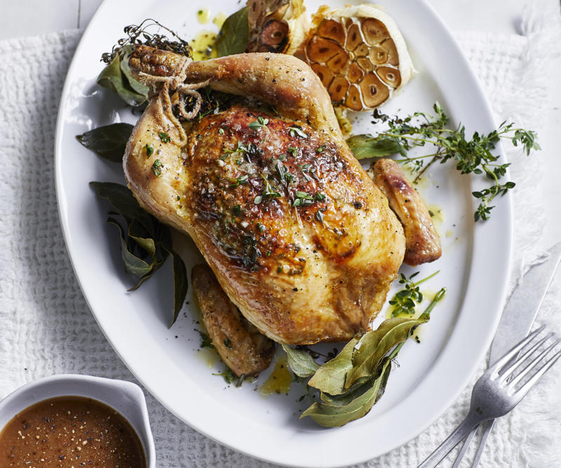 Air fryer cooking tips,          Steph de Sousa’s crackling good air fryer pork belly      ,          Air fryer roast pork belly      ,          Air fryer chicken chimichangas      ,          Air fryer chicken skewers with roast vegetables      ,          Air fryer hot honey salmon salad      ,          Air fryer pork belly salad with ginger &amp; soy dressing      ,          Air fryer fish ‘n’ chips      ,          Air fryer sausages with sweet potato hash browns      ,          Air fryer sausage &amp; vegie bake      ,          Air fryer lamb kofta with green tahini      ,          Crispy tofu with palm sugar dressing in the air fryer      ,          Air fryer roast chicken with secret herbs and spices      ,          Soy and sriracha air fryer chicken thighs      ,          Best-ever air fryer roast chicken      ,          Air fryer lamb cutlets with carrot salad      ,          Air fryer pork with apricot, fetta &amp; pistachio stuffing       , Choosing the best air fryer, More air fryer recipes, What to serve with these air fryer dinners
