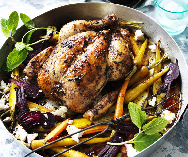 Julie Goodwin’s chicken & leek pie with potato bake topping , Julie Goodwin’s Cape Malay curry chicken , Air fryer chicken skewers with roast vegetables , Julie Goodwin’s spiced chicken with brown rice & cauliflower , Julie Goodwin’s chicken stroganoff , Yoghurt marinated chicken with plum & chickpea salad , Chicken and leek pie , Julie Goodwin’s Spanish chicken , Prosciutto wrapped chicken with tomato salsa , One pot chicken and rice , Chicken & potato salad with zesty yogurt dressing , Panko crumbed chicken schnitzel with apple slaw , Chicken carbonara pasta bake , Yellow chicken curry , Chicken and vegetable soup with parmesan croutons , Slow cooker whole chicken with a peri peri marinade , Easy chicken and corn soup , Slow cooker Hainanese-style chicken , Chicken fricassee with mushroom and leek , Slow-cooker chicken tikka masala , Five ingredient dukkah chicken with haloumi and peach salad , Classic roast chicken with gravy , Portuguese piri piri chicken , One-pot apricot chicken with creamy rice , Chilli chicken with B.L.A.T. salad , Butter chicken hand pies , Roasted sumac chicken with baby vegetables , Easy one-pan roast chicken breasts with vegies , Slow cooker chicken pho (Pho Ga) , Chicken and broccoli bake with pangrattato topping , Chicken yakitori , Chicken donburi , Spiced chicken pizza , Slow cooker chicken and corn chowder , Chicken skewers with peach caprese salad , Moroccan-spiced chicken casserole , Chicken and sage tray bake , Chicken burger with avocado and bacon , Curried chicken pie , Zingy butter chicken curry , Curried chicken pies , Southern fried chicken with buttermilk mash and gravy
