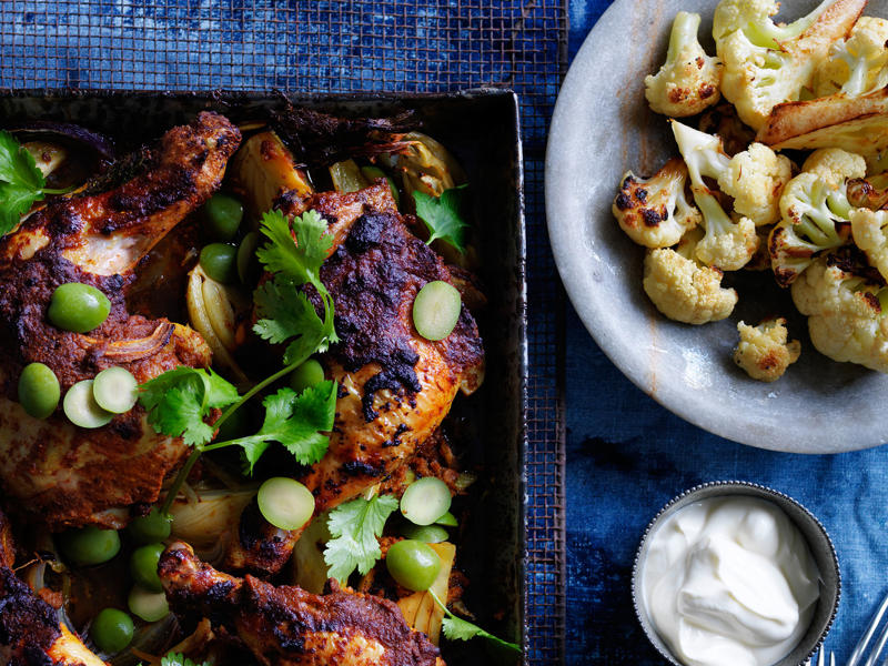 How to tell if your roast chicken is cooked,          Garlic butter roast chicken with heirloom tomatoes      ,          Best-ever air fryer roast chicken      ,          Roast chicken with cheesy green polenta      ,          Butterflied soy and ginger chicken      ,          Classic roast chicken with gravy      ,          Air fryer roast chicken with secret herbs and spices      ,          Chicken and artichoke pot roast      ,          French-style roast chicken      ,          Butterflied roast chicken with leek      ,          Roasted sumac chicken with baby vegetables      ,          Classic roast chicken      ,          Chicken in a pot      ,          Asian-style roast chicken      ,          Spanish-style roast chicken      ,          Cajun roast chicken with corn cream      ,          Moroccan roast chicken and cauliflower      ,          Tea brined roasted chicken      ,          Roast chicken with lemon and garlic      ,          Mustard roast chicken      ,          Paprika roast chicken with corn and polenta stuffing      ,          Roast chicken for two      ,          Roasted lemon thyme chicken      ,          Roast chicken with 40 cloves of garlic      ,          Tarragon roast chicken with crispy potatoes      ,          Garlic and oregano roast chicken      ,          Roast chicken with garlic potatoes and rosemary      ,          Lemon thyme and chilli roast chicken      ,          Roast chicken with broad beans and lemon      , Sides for your roast chicken dinner