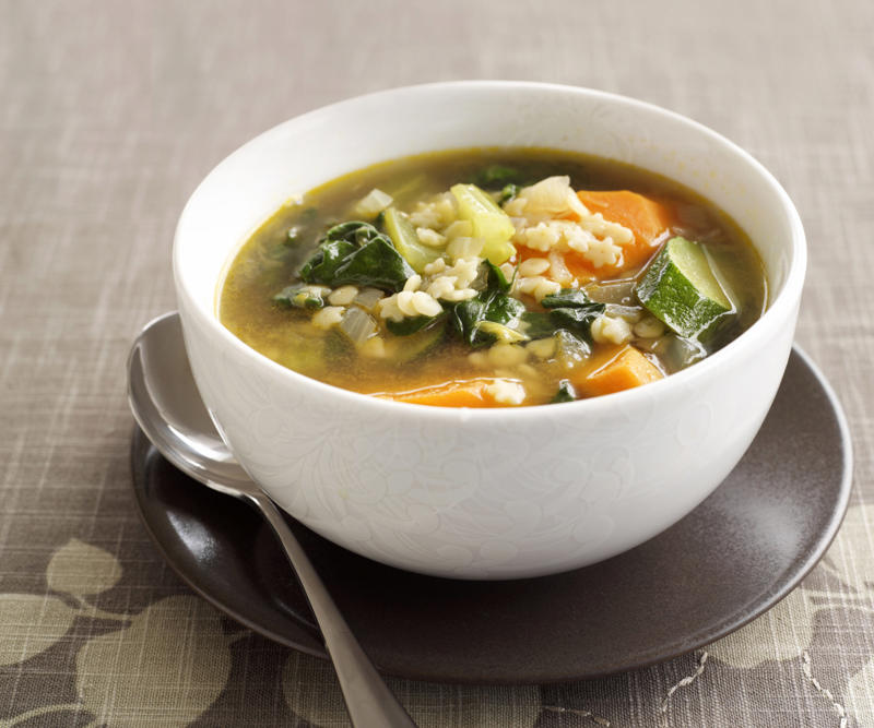 Can I freeze these soups?, Vegetable soup recipes to try,          Quick &amp; easy minestrone &amp; ravioli soup      ,          Quick &amp; easy potato soup with cheddar toasts      ,          Traditional Italian minestrone soup      ,          Smoky mushroom soup with garlic labne      ,          Indian-spiced red lentil and pumpkin soup      ,          Slow cooker curried lentil and tomato soup      ,          Potato and pea soup with pesto, ricotta cream and crispy croutons      ,          Slow-cooker coconut pumpkin soup      ,          Tuscan tomato bread soup      ,          Speedy tofu laksa      ,          Mushroom hot &amp; sour soup      ,          Broccoli and kale soup with lemon creme fraiche      ,          Roasted tomato soup with broccoli pesto      ,          Cauliflower cream soup with mushrooms      ,          Barley and vegetable soup with crunchy seeds      ,          Sweet corn soup with ginger      ,          Spinach, rocket &amp; pea soup with brie croûtes      ,          Spiced lentil and roasted kumara soup      ,          Tomato and fennel soup      ,          Spiced carrot soup with smoked almonds      ,          Cauliflower and parsnip soup      ,          Cream of celeriac soup      ,          Creamy sweet potato and fennel soup with parmesan wafers      ,          Ratatouille soup with pistou      ,          Moroccan vegetable soup with harissa      ,          Spiced pumpkin soup with cinnamon cream      ,          Potato soup with capsicum &amp; almonds      , What to serve with these vegetable soups, More vegetarian comfort meals