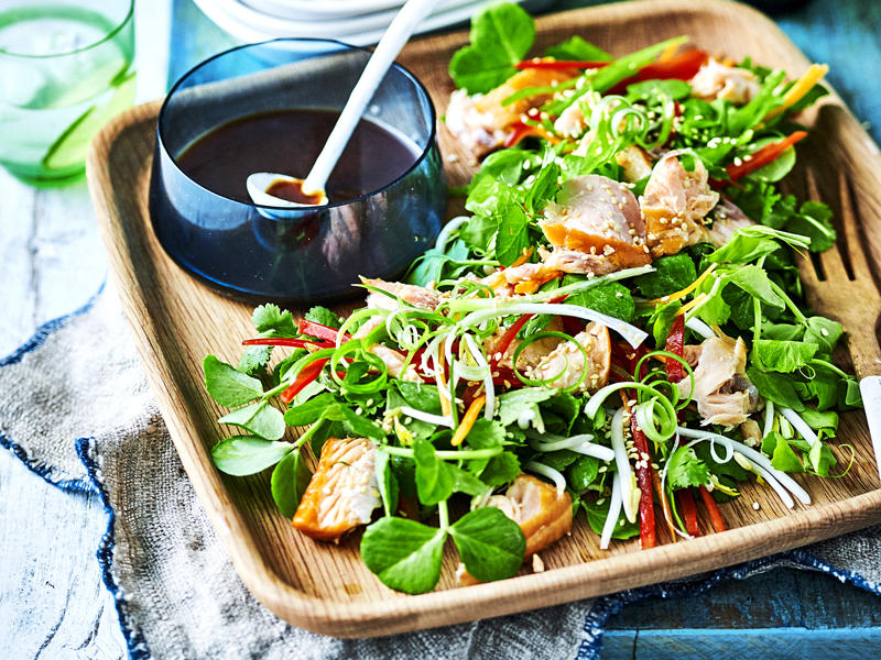 Quick tips for no cook food, How to toast nuts in the microwave, Chicken and mango rice paper rolls , Chicken and green mango salad , Blue cheese, apple & barbecued chicken slaw , Sesame chicken salad , Bean salad with creamy basil dressing , Prawn & watermelon salad with fetta & sumac onions , Crunchy Asian chicken salad , Crunchy noodle coleslaw , Zucchini Greek salad , Picnic baguettes , Open reuben sandwich , Hoisin and barbecue chicken rolls , Summer salad of peaches and blueberries , Hot smoked salmon and sesame salad , Greek-style chicken salad , Grape and apple salad with goat’s cheese , Mini baguettes with leg ham, brie and mustard mayo , Smoked salmon and herb pinwheels , Chilled tofu with ginger and green onion , No-cook oatmeal balls , Watermelon, lime and berry cheesecake jars , Peanut and honey ice-cream sandwiches , Mixed berry fool , Blackberry parfait , More quick & easy recipes