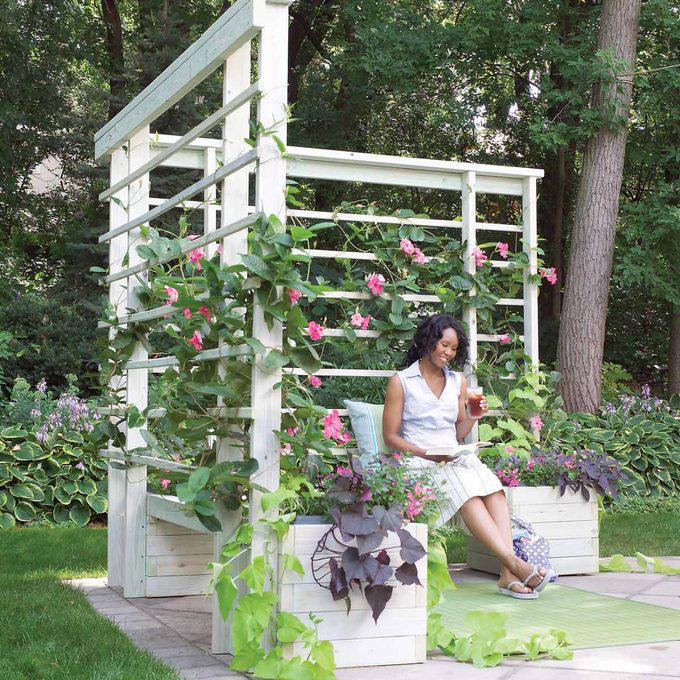 A Photo Journey of Your Story, Ample Outdoor Reception Lighting, Hang Chandeliers From Trees, Birdseed Confetti, DIY Photo Booth, Make Your Own Seating, Pallet Dance Floor, Succulent Wedding Gifts, DIY Wooden Wedding Arch, Tree Stump Centerpieces, Whimsical Light Bulbs Flower Holders, Lawn Games, Wooden Direction Signs, Use What You Have, DIY Wedding Decorations Concrete Numbers or Letters, Accommodate for the Weather, Arbor Seating, Use Your Resources Wisely, Marquee Letters