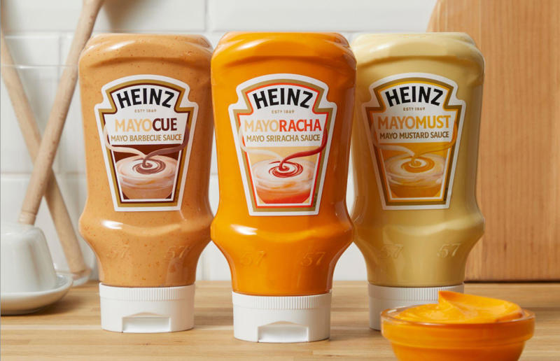 60. Beanz Pizza, 59. EZ Squirt, 58. Classic Barbiecue Sauce, 57. Spaghetti Carbonara, 56. Tarchup, 55. Walkers Sausage Sarnie with Heinz Tomato Ketchup, 54. HoneyRacha, 53. Kranch, 52. Monster Munch Pickled Onion Flavour Mayo, 51. Walkers Roast Chicken with Heinz Mayonnaise, 50. Wasabioli, 49. Oxtail Soup, 48. Heinz x Morley’s Fried Chicken Sauce, 47. Beanz Filled Hash Browns, 46. Beanz Tikka, 45. Pickle Flavour Tomato Ketchup, 44. Big Soup, 43. HomeStyle Chicken Gravy, 42. Walkers Cheese Toastie with Heinz Beanz, 41. Spaghetti Bolognese, 40. Scotch Broth, 39. Hanch, 38. Turkish Style Garlic Sauce, 37. Vegetable Soup, 36. Mayomust, 35. Tomato &amp; Mascarpone, 34. Chipotle Tomato Ketchup, 33. Smokey Bacon Tomato Ketchup, 32. Piccalilli Pickle, 31. Rich &amp; Creamy Truffle Mayonnaise, 30. Macaroni Cheese, 29. Minestrone Soup, 28. Sriracha Tomato Ketchup, 27. Beanz Cheesy, 26. Mayocue, 25. Mayochup, 24. Vegan Mayo, 23. Jalapeño Tomato Ketchup, 22. Sweet Chilli Sauce, 21. Beef Ravioli, 20. Country-Style Sausage Gravy, 19. Tomato &amp; Spicy ‘Nduja, 18. Beanz Burgers, 17. Every Sauce, 16. Chicken Noodle Soup, 15. Sandwich Spread, 14. Burger Sauce, 13. Sweet Relish, 12. Ploughman’s Pickle, 11. Tartare Sauce, 10. Mayoracha, 9. Salad Cream, 8. Spaghetti Hoops, 7. Yellow Mustard, 6. [Seriously] Good Mayonnaise, 5. 57 Sauce, 4. Classic Barbecue, 3. Cream of Tomato Soup, 2. Beanz