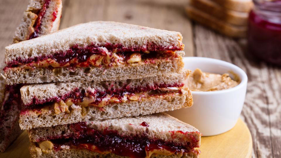 Barbecue, Fried okra, Cobb salad, Peanut butter and jelly sandwich, Fry bread, Red beans and rice, Hamburger, Apple pie, Clam chowder, General Tso’s chicken, Reuben sandwich, Chocolate chip cookie, Mission burrito, Banana pudding, Spaghetti and meatballs, Eggs Benedict