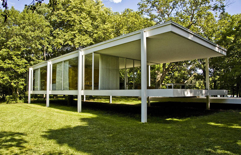Edith Farnsworth House by Mies van der Rohe Statement homes from the world's most innovative architects, Edith Farnsworth House by Mies van der Rohe, The Glass House by Philip Johnson, Miller House and Garden by Eero Saarinen, Gropius House by Walter Gropius, Kaufmann House by Richard Neutra, Villa Majorelle by Henri Sauvage, Elrod House by John Lautner, Vanna Venturi House by Robert Venturi, Rose Seidler House by Harry Seidler, Gwathmey Residence and Studio by Charles Gwathmey, 2 Willow Road by Ernő Goldfinger, Kubuswoningen by Piet Blom, Kings Road House by Rudolph Schindler, Rogers House by Richard and Su Rogers, Casa Malaparte by Adalberto Libera, Villa Savoye by Le Corbusier, The Aalto House by Alvar Aalto, Gehry Residence by Frank Gehry, Palais Bulles by Antti Lovag, Casa Luis Barragán by Luis Barragán, Frey House II by Albert Frey, Fallingwater by Frank Lloyd Wright, Eames House by Charles and Ray Eames, Ennis House by Frank Lloyd Wright, Westhope by Frank Lloyd Wright, The Chemosphere by John Lautner, E-1027 Villa by Eileen Gray, The Lovell Beach House by Rudolf Schindler, Rietveld Schröder House by Gerrit Rietveld, Casa das Canoas by Oscar Niemeyer, La Ricarda by Antonio Bonet Castellana