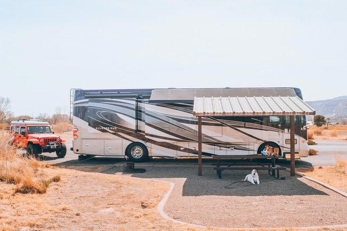 Getting started, Transitioning to full-time, Paring down, Setting up, Taking care of details, Covering bathroom basics, Eating on the road, Hitting the road, Taking time for yourself, Earning a living, The best part about RV living is…, The most challenging part about RV living is…, Tips for RV shopping, Why trust us