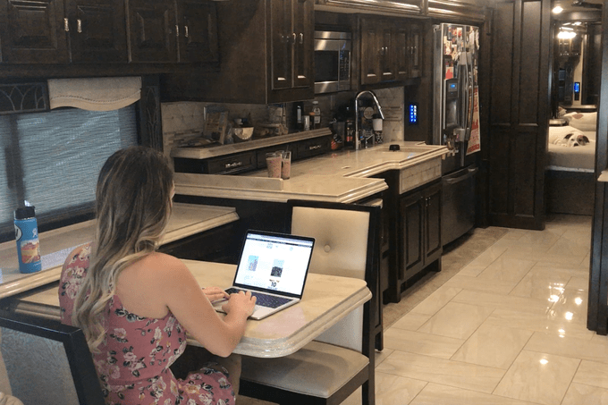 Getting started, Transitioning to full-time, Paring down, Setting up, Taking care of details, Covering bathroom basics, Eating on the road, Hitting the road, Taking time for yourself, Earning a living, The best part about RV living is…, The most challenging part about RV living is…, Tips for RV shopping, Why trust us
