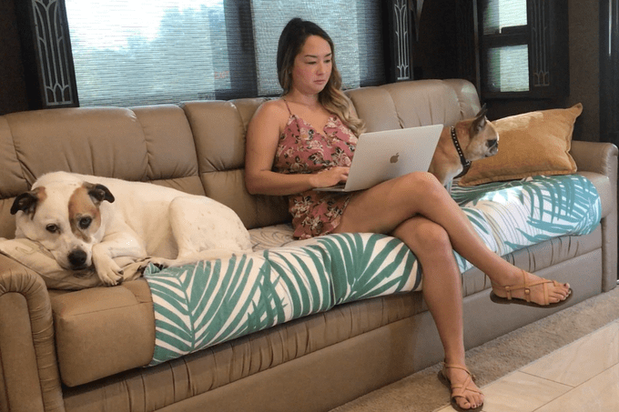 Getting started, Transitioning to full-time, Paring down, Setting up, Taking care of details, Covering bathroom basics, Eating on the road, Hitting the road, Taking time for yourself, Earning a living, The best part about RV living is…, The most challenging part about RV living is…, Tips for RV shopping, Why trust us