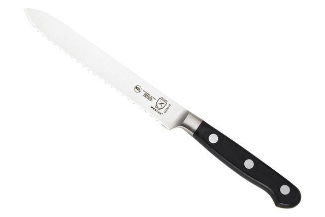 Pro-Approved Tomato Tools at Amazon, Mercer Culinary 5-Inch Tomato Knife , Victorinox 4.3-Inch Tomato Knife , Shun Classic 6-Inch Utility Knife , OXO Good Grips Mandoline Slicer , Cotton Craft Kitchen Towels, Set of 12, OXO Good Grips GreenSaver Produce Keeper, Rubbermaid FreshWorks Saver 