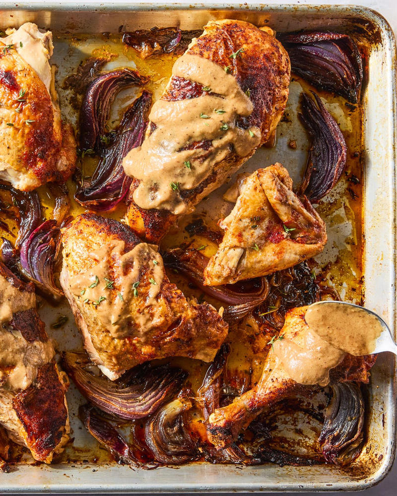 Brown Sugar Salmon, One-Pot Baked Risotto With Blistered Tomatoes & Burrata, Sheet-Pan Roasted Red Onion Chicken, Lunch Lady Sheet-Pan Pizza, Stuffed Peppers, Harvest Caesar Salad, Chicken Quesadillas, Dirty Martini Steak Frites, Creamy Butternut Squash Orzo, Smash Burger Tacos, Steak With Bourbon Garlic Cream Sauce, Black Bean Sweet Potato Taco Skillet, Veggie Burgers, Pad See Ew, Chicken Fajita Casserole, Cauliflower Tacos, Sesame Tofu & Broccoli, BBQ Sheet-Pan Chicken, Cobb Salad, Bánh Mì Turkey Burgers, Sheet-Pan Roasted Halloumi & Broccolini, Creamy Peanut-Lime Chicken With Noodles, Mediterranean Pizza, Burger Bowls, Summer Roll Bowl, Marry Me Chicken, BBQ Chicken Skillet Pizza, Creamy Sun-Dried Tomato Salmon & Orzo, Chicken Tacos, Surf 'n' Turf Foil Packs, Mediterranean Stuffed Meatballs, Lobster Ravioli, Sheet-Pan Tikka Masala, Ground Beef Stir-Fry Teriyaki Bowls, Baked Salmon, Creamy Feta & Tomato Chicken, Vegetable Curry, Detroit-Style Pizza, Tequila-Lime Chicken Thighs, Coconut Chickpea & Sweet Potato Curry, Carnitas, Taco Gnocchi Bake, Sushi Bake, Sushi Bowls, Steak & Potato Skillet, Perfect Chicken Alfredo, Coconut Braised Cabbage, Miso Salmon & Farro Bowl, Chicken Broccoli Alfredo Pizza, Enchilada Stuffed Shells, Cabbage Parmesan, Sheet-Pan Garlicky Shrimp & Veggies, Thai-Inspired Basil Beef Bowls, Peruvian-Style Chicken With Green Sauce, Buffalo Chicken Parm, One-Pan Tuna Pasta, Za'atar Sheet Pan Chicken, Pizza Orzo, Baked Feta Pasta, Pad Thai, Creamy Tomato Vegan Pasta, Cacio E Pepe, Thai-Style Red Curry Meatballs, Air Fryer Beef & Broccoli, Brie Spaghetti, Green Chile Chicken Skillet Enchiladas, Feta & Herb-Crusted Salmon, Orange Chicken, Sheet-Pan Harissa Chicken & Sweet Potatoes, Linguine With Clams, Dragon Roll, Butter Chicken, Cheesy Chorizo, Chickpea & Crispy Rice Skillet, Roasted Red Pepper Shrimp Linguine, One-Pan Greek Chicken Drumsticks, Garlic-Parm Gnocchi, Extra Lemony Seitan Piccata, Salmon & Potato Skillet, Caprese Chicken & Polenta Bake, Coconut Curry Salmon