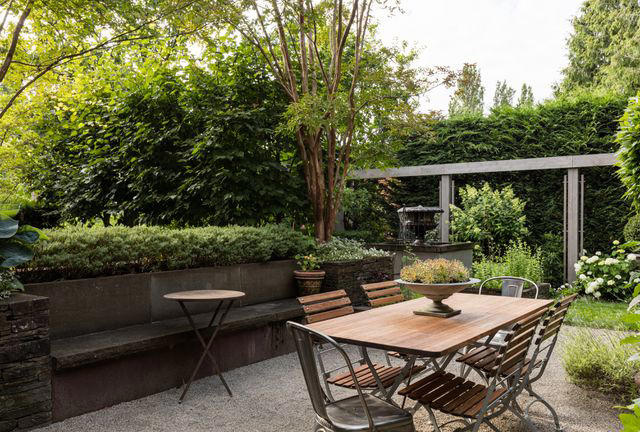 1. Create Privacy with Hedges, 2. Expand a Small Yard with Levels, 3. Layer Shades of Green, 4. Carve out Relaxation Space, 5. Soften the Landings, 6. Link to Indoors, 7. Evoke a Mediterranean Escape, 8. Set the Tone at the Front Door
