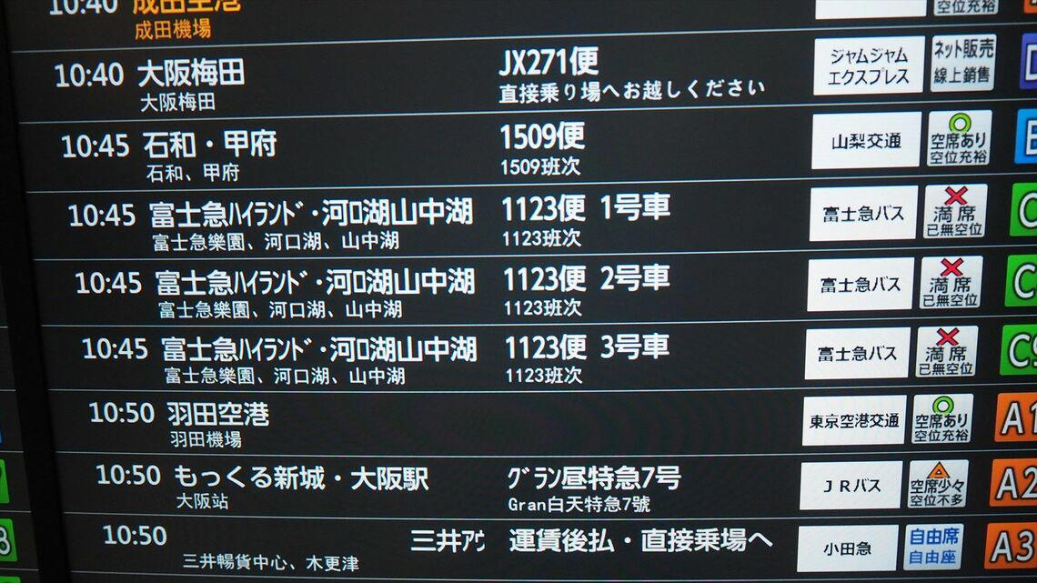 約10分おきの出発でも2時間半以上が満車, 人気の絶えない夜行バス（特に河口湖行き）, わかりづらかったバス停を「可視化」した功績, 「道路栄えて廃線ばかり」とならないように