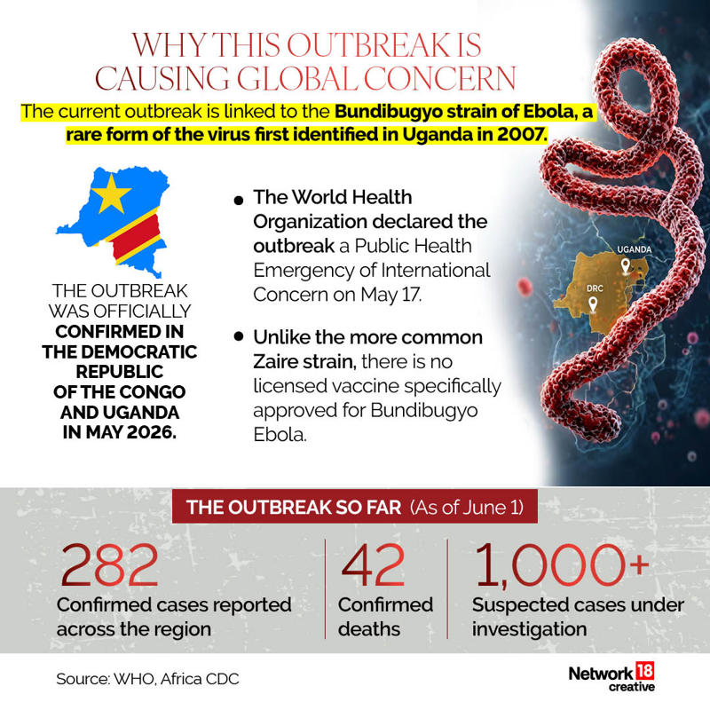 The World Health Organization declared the outbreak a Public Health Emergency of International Concern on May 17. (Image: News18 Creative)