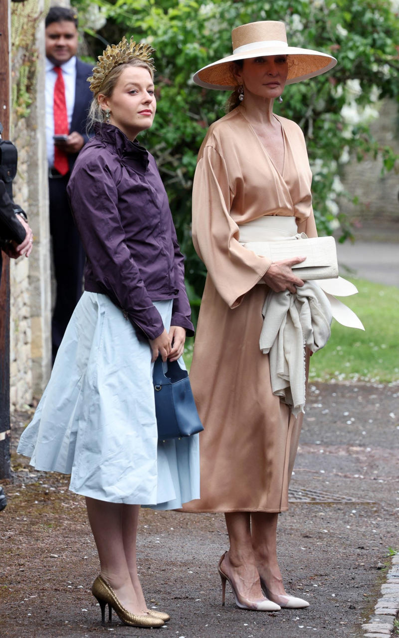 Princess of Wales, Catherine accessorised with earrings by one of her favourite jewellers, Kiki McDonough., King Charles arrived wearing classic morning dress with a cream waistcoat., Viscount Linley, Lady Sarah Chatto, Lavinia Brennan and Jamie Richards, Boden dress
