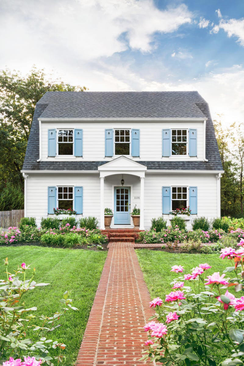 Install Copper Gutters and a Matching Rain Chain, Add Personality with Painted Shutters, Plant Climbing Roses…, …Or Fill Pretty Planters, Hang a House Name Plaque