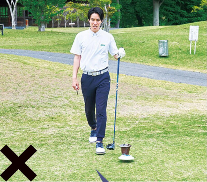 練習でも１球ごとに“ルーティン”を大事にする, 朝イチが苦手な人は「ヨコから入る」のが原因かも⁉, Step1最初に連続素振りを行なう, Step2ボール後方からターゲットを確認, Step3スタンスする前にフェースをセット, Step４両足をセットして手や足をワッグルさせる, 凡ミスを生むダメなルーティン3大パターン