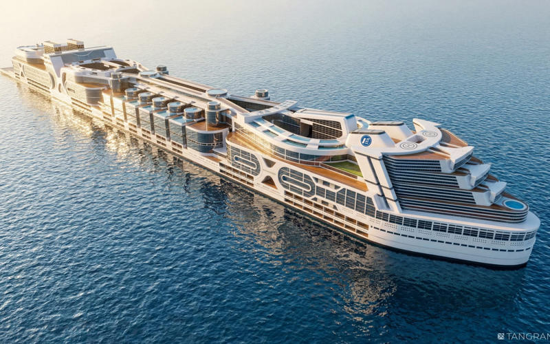 A concept 30 years in the making, Build it and they will come, Green ambitions and nuclear-powered travel, How it compares to today’s mega cruise ships