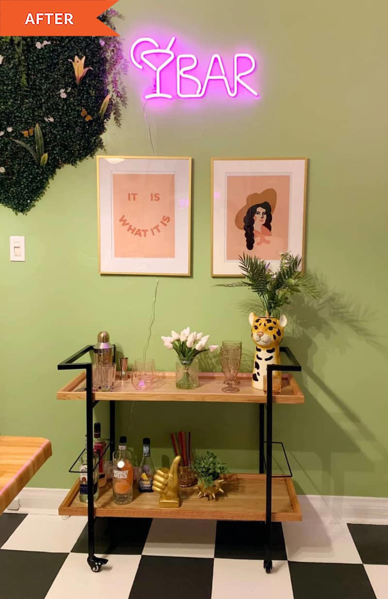 DIYs That Were Modern-Meets-Retro, "Paint Solves Everything", Contact Paper Made Every Upgrade Renter-Friendly, The Painted Floors Hold Up with Foot Traffic from Guests, Shop This Before &amp; After