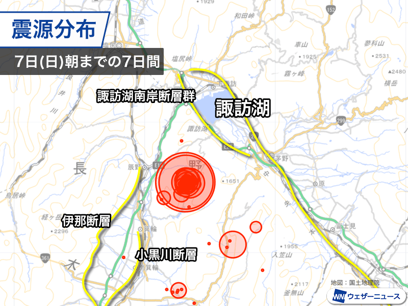 国内:諏訪湖の南で地震が相次ぐ, 周辺は複数の断層帯が分布, 国内:新潟県上中越沖の地震で最大震度3, 世界:イタリアでM6.2の深発地震 3月にも発生