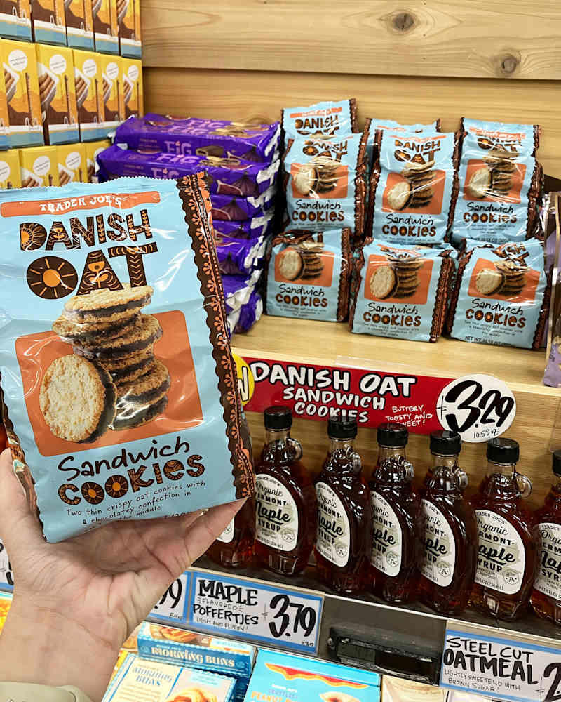 1. Salted Caramel Mochi, .99 for 6.8 ounces, 2. Ranch Rolled Corn Tortilla Chips, .99 for 9 ounces, 3. Carrot Cake Whipped Cream Cheese, .79 for 8 ounces, 4. Danish Oat Cookies, .49 for 10 ounces, 5. Garlic Butter Nut Mix, .99 for 10 ounces