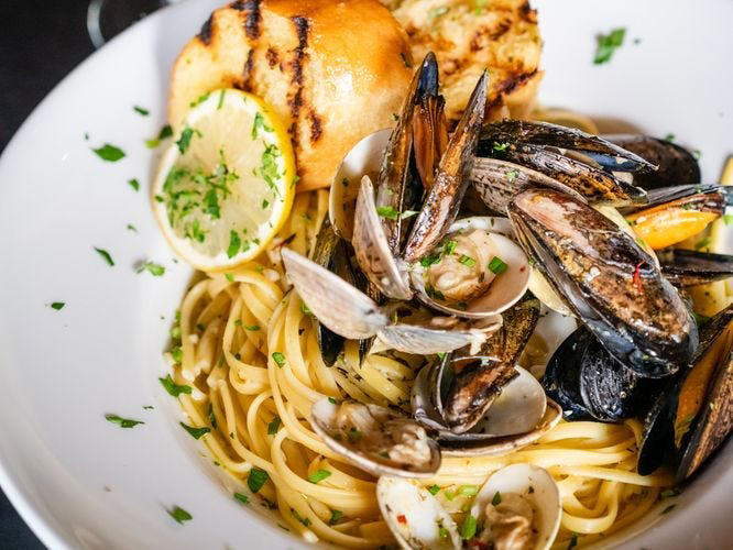 ALABAMA: Gianmarco's Restaurant in Birmingham, ARIZONA: Marcellino Ristorante in Scottsdale, ARKANSAS: Bruno's Little Italy in Little Rock, CONNECTICUT: Mystic Pizza in Mystic, DELAWARE: Mrs. Robino's in Wilmington, FLORIDA: Christini's Ristorante Italiano in Orlando, GEORGIA: La Grotta Ristorante Italiano in Buckhead, Atlanta, HAWAII: Arancino in Honolulu, IDAHO: Luciano's Italian Restaurant in Boise, ILLINOIS: The Village in Chicago, INDIANA: Iaria's Italian Restaurant in Indianapolis, IOWA: Tumea &amp; Sons in Des Moines, KANSAS: Garozzo's in Kansas City, KENTUCKY: Pompilio's in Newport, LOUISIANA: Pascal's Manale in New Orleans, MAINE: Via Vecchia in Portland, MARYLAND: Il Pizzico in Rockville, MASSACHUSETTS: Regina Pizzeria in Boston, MICHIGAN: Buddy's Pizza in Detroit, MINNESOTA: Yarusso Bros in St. Paul, MISSISSIPPI: Giardina's Restaurant in Greenwood, MISSOURI: Jasper's Italian Restaurant in Kansas City, NEBRASKA: Orsi's Italian Bakery &amp; Pizzeria in Omaha, NEVADA: Piero's Italian Cuisine in Las Vegas, NEW HAMPSHIRE: The Rosa in Portsmouth, NEW MEXICO: Trombino's Bistro Italiano in Albuquerque, NEW YORK: Lombardi's in New York City, NORTH CAROLINA: Amedeo's Italian Restaurant in Raleigh, NORTH DAKOTA: Spaghetti Western in Fargo, OHIO: Guarino's in Cleveland, OKLAHOMA: Pete's Place in Krebs, OREGON: Nostrana in Portland, PENNSYLVANIA: The Victor Café in Philadelphia, RHODE ISLAND: Camille's in Providence, SOUTH CAROLINA: Villa Tronco in Columbia, SOUTH DAKOTA: Maribella Ristorante in Sioux Falls, TEXAS: Rosie Cannonball in Houston, UTAH: Valter's Osteria in Salt Lake City, VERMONT: Sarducci's in Montpelier, VIRGINIA: Luigi's Italian Gourmet in Roanoke, WASHINGTON: The Pink Door in Seattle, WEST VIRGINIA: Fazio's Italian Restaurant in Charleston, WISCONSIN: Calderone Club in Milwaukee, WYOMING: Calico Restaurant and Bar in Jackson