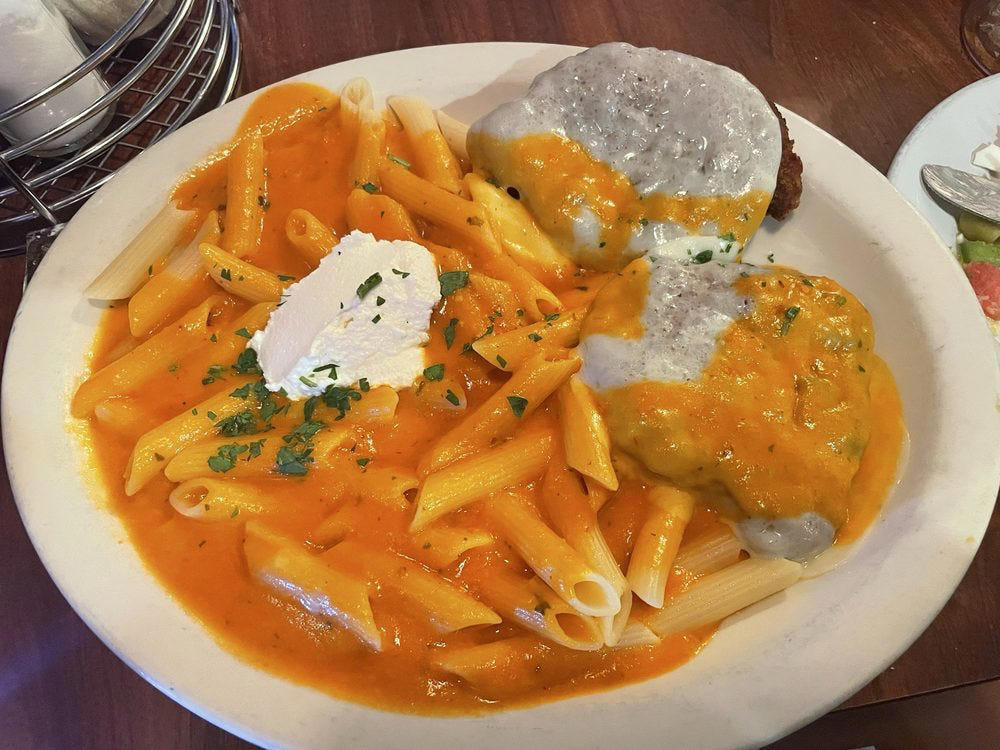 ALABAMA: Gianmarco's Restaurant in Birmingham, ARIZONA: Marcellino Ristorante in Scottsdale, ARKANSAS: Bruno's Little Italy in Little Rock, CONNECTICUT: Mystic Pizza in Mystic, DELAWARE: Mrs. Robino's in Wilmington, FLORIDA: Christini's Ristorante Italiano in Orlando, GEORGIA: La Grotta Ristorante Italiano in Buckhead, Atlanta, HAWAII: Arancino in Honolulu, IDAHO: Luciano's Italian Restaurant in Boise, ILLINOIS: The Village in Chicago, INDIANA: Iaria's Italian Restaurant in Indianapolis, IOWA: Tumea &amp; Sons in Des Moines, KANSAS: Garozzo's in Kansas City, KENTUCKY: Pompilio's in Newport, LOUISIANA: Pascal's Manale in New Orleans, MAINE: Via Vecchia in Portland, MARYLAND: Il Pizzico in Rockville, MASSACHUSETTS: Regina Pizzeria in Boston, MICHIGAN: Buddy's Pizza in Detroit, MINNESOTA: Yarusso Bros in St. Paul, MISSISSIPPI: Giardina's Restaurant in Greenwood, MISSOURI: Jasper's Italian Restaurant in Kansas City, NEBRASKA: Orsi's Italian Bakery &amp; Pizzeria in Omaha, NEVADA: Piero's Italian Cuisine in Las Vegas, NEW HAMPSHIRE: The Rosa in Portsmouth, NEW MEXICO: Trombino's Bistro Italiano in Albuquerque, NEW YORK: Lombardi's in New York City, NORTH CAROLINA: Amedeo's Italian Restaurant in Raleigh, NORTH DAKOTA: Spaghetti Western in Fargo, OHIO: Guarino's in Cleveland, OKLAHOMA: Pete's Place in Krebs, OREGON: Nostrana in Portland, PENNSYLVANIA: The Victor Café in Philadelphia, RHODE ISLAND: Camille's in Providence, SOUTH CAROLINA: Villa Tronco in Columbia, SOUTH DAKOTA: Maribella Ristorante in Sioux Falls, TEXAS: Rosie Cannonball in Houston, UTAH: Valter's Osteria in Salt Lake City, VERMONT: Sarducci's in Montpelier, VIRGINIA: Luigi's Italian Gourmet in Roanoke, WASHINGTON: The Pink Door in Seattle, WEST VIRGINIA: Fazio's Italian Restaurant in Charleston, WISCONSIN: Calderone Club in Milwaukee, WYOMING: Calico Restaurant and Bar in Jackson