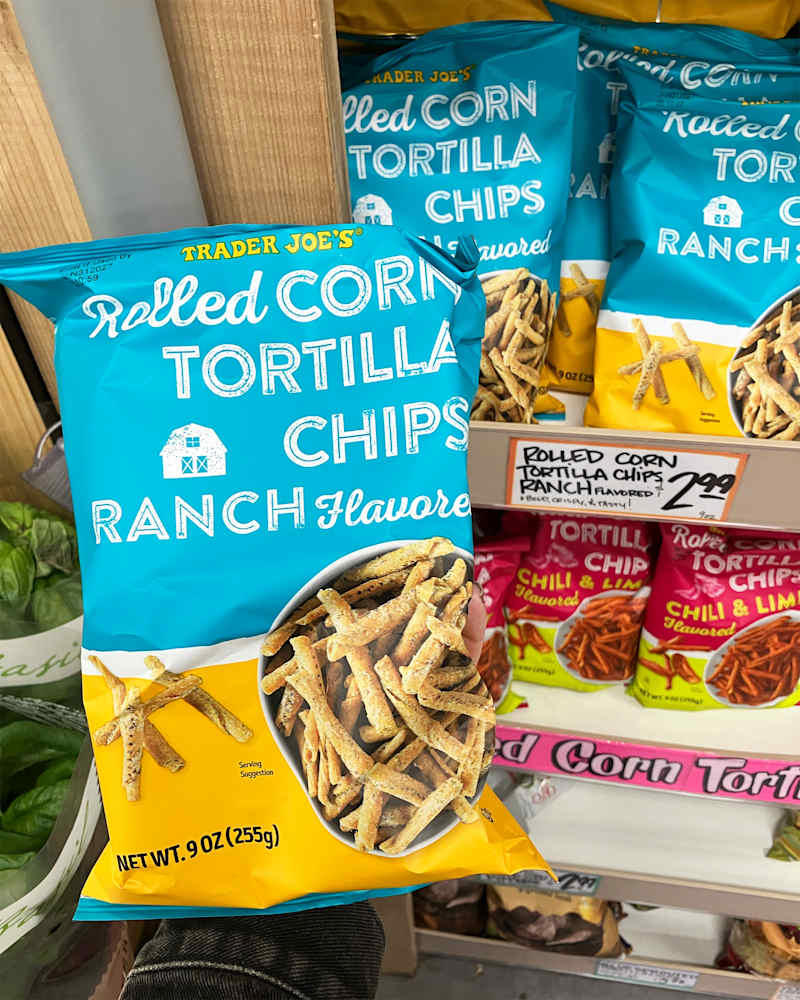 1. Salted Caramel Mochi, .99 for 6.8 ounces, 2. Ranch Rolled Corn Tortilla Chips, .99 for 9 ounces, 3. Carrot Cake Whipped Cream Cheese, .79 for 8 ounces, 4. Danish Oat Cookies, .49 for 10 ounces, 5. Garlic Butter Nut Mix, .99 for 10 ounces