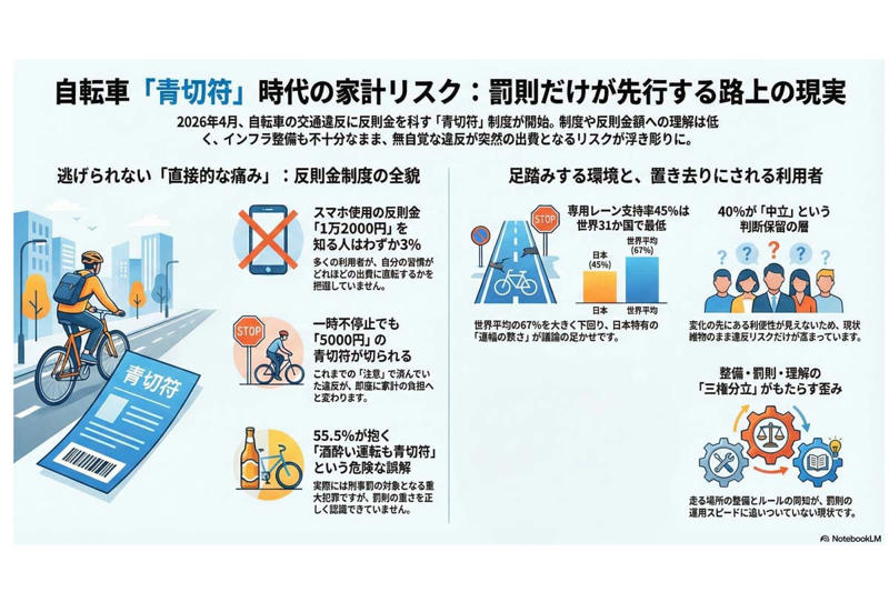 不明確な利点と判断保留, 理解不足のまま始まる金銭負担, 共有されない前提と支持の停滞, 最適行動の積み重ねと全体の歪み, 場所と罰則の分断進行, 共有不足が生む出費の不確実性, 判断保留層の厚みと行動停滞, 自由縮小と負担先行