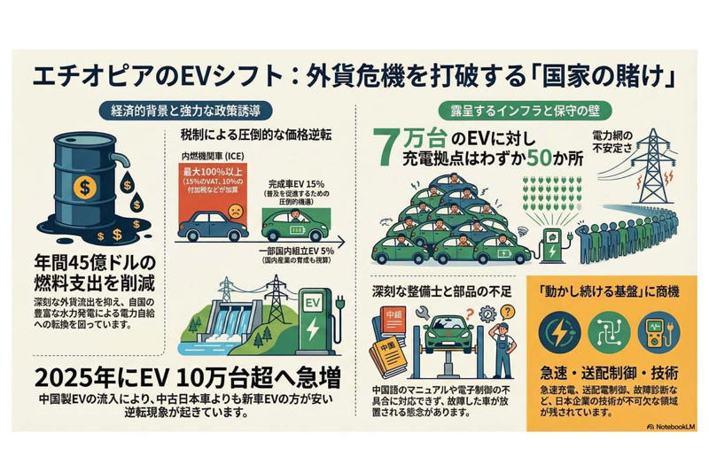 燃料負担が招いた輸入禁止, 税制優遇が押し上げた中国製EV, 基盤整備の遅れが生む混乱, 運用体制が決める成否
