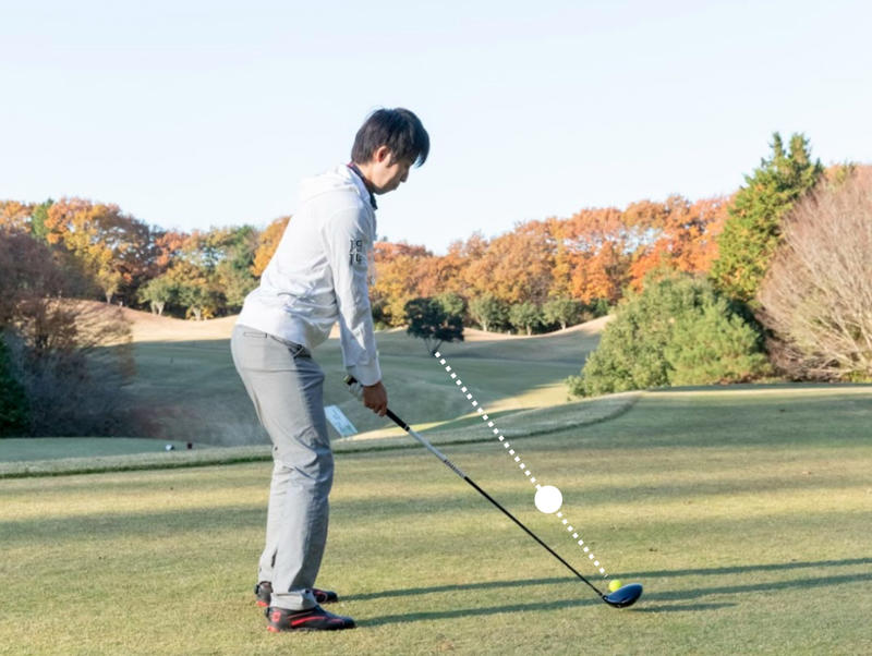 【状況】右へも左へも曲げたくない状況, 【ミスのパターン】地面のスパットに意識を向けると構え方に誤差が生じやすい, 【ミスの原因】打ち下ろしと同じで体が左に傾き右肩が前に出る, 【苦手克服の原則】目の高さに仮想スパットを設定し弾道イメージに対して立つ, 右脳を働かしてイメージどおりのスイングをする