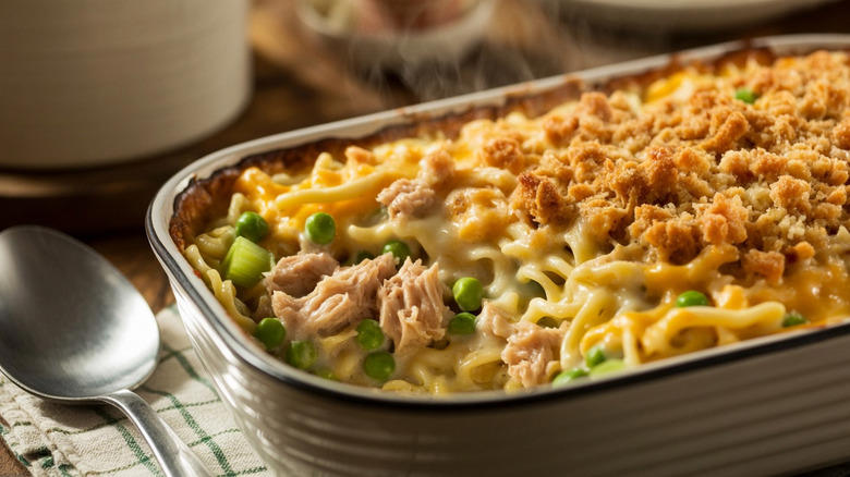 Tuna noodle casserole, Timballo, American goulash, Spaghetti Aquitania, Noodles Romanoff, Johnny Marzetti, Macaroni loaf
