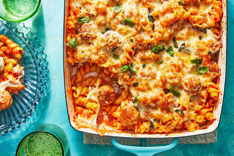 Chicken-And-Rice Bake With Broccolini, Chicken-And-Biscuit Casserole, BLT Pain Perdu Casserole, Macaroni Corn Casserole, Hashbrown Casserole, Old-Fashioned Chicken Pot Pie, Pineapple Casserole, New-School Pineapple Casserole, Ham And Noodle Casserole, Layered Squash Casserole, Hot Chicken Salad, Mini Cheese Grits Casseroles, Stuffed Ham-And-Cheese Croissant Casserole, Shrimp And Grits Casserole, Baked Ziti With Summer Vegetables, Poppy Seed Chicken, Chicken-And-Wild Rice Casserole, Chocolate Cobbler, Cakey Strawberry Cobbler, Pumpkin Crisp, Asparagus Casserole, Roasted Tomato Macaroni And Cheese, Pasta-Chicken-Broccoli Bake, Eggplant Rollups, Loaded Cauliflower Casserole, Everything Bagel Casserole, Old-Fashioned Apple And Cheese Casserole, Mushroom And Thyme Chicken-Broccoli Casserole, Cheesy Chicken Casserole, Meatball Casserole