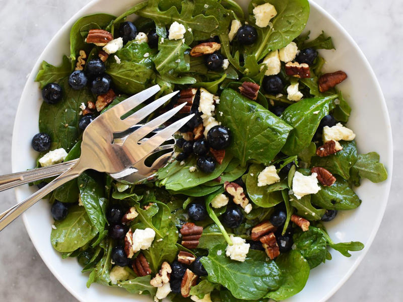 High-Protein White Bean Salad with Feta &amp; Lemon-Garlic Vinaigrette, Raspberry-Spinach Salad with Avocado &amp; Walnuts, No-Cook White Bean &amp; Spinach Caprese Salad, Cucumber-Blueberry Spinach Salad, The Simplest Spinach Salad, Chicken &amp; Spinach Salad with Creamy Feta Dressing, Spinach Salad with Quinoa, Chicken &amp; Fresh Berries, Orzo Salad with Chickpeas &amp; Artichoke Hearts, Apple-Cranberry Spinach Salad with Goat Cheese, Fiber-Packed Spicy White Bean &amp; Spinach Salad, High-Protein Grilled Chicken Salad, Summer Blueberry Salad with Toasted Pecans &amp; Feta, Air-Fryer Tempura Artichoke Salad with Lemon-Dill Dressing, Peach &amp; Spinach Salad with Feta, Grilled Corn Salad with Chili-Miso Dressing, Best Caesar Salad with Crispy Parmesan, Pear Salad, Spinach Salad with Warm Bacon Vinaigrette, Red Onion &amp; Avocado, Salmon Couscous Salad