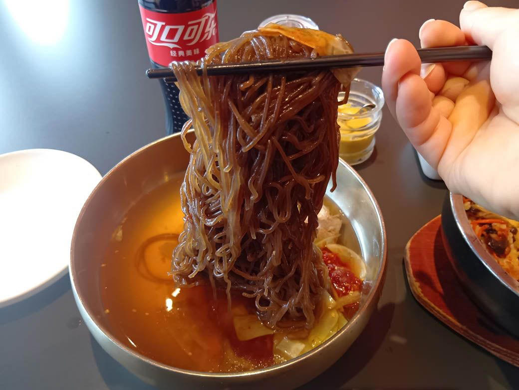 日本に「本場の北朝鮮冷麺」が誕生したワケ,  東京駅から約50分。いざ冬の平日に行列のできる人気店へ… , さっそく北朝鮮冷麺を注文, 千葉の北朝鮮冷麺。初めて食べた忖度のない感想, 老若男女が楽しめる、優しい一杯, 美味しい北朝鮮冷麵以外に、筆者が頂戴したもの