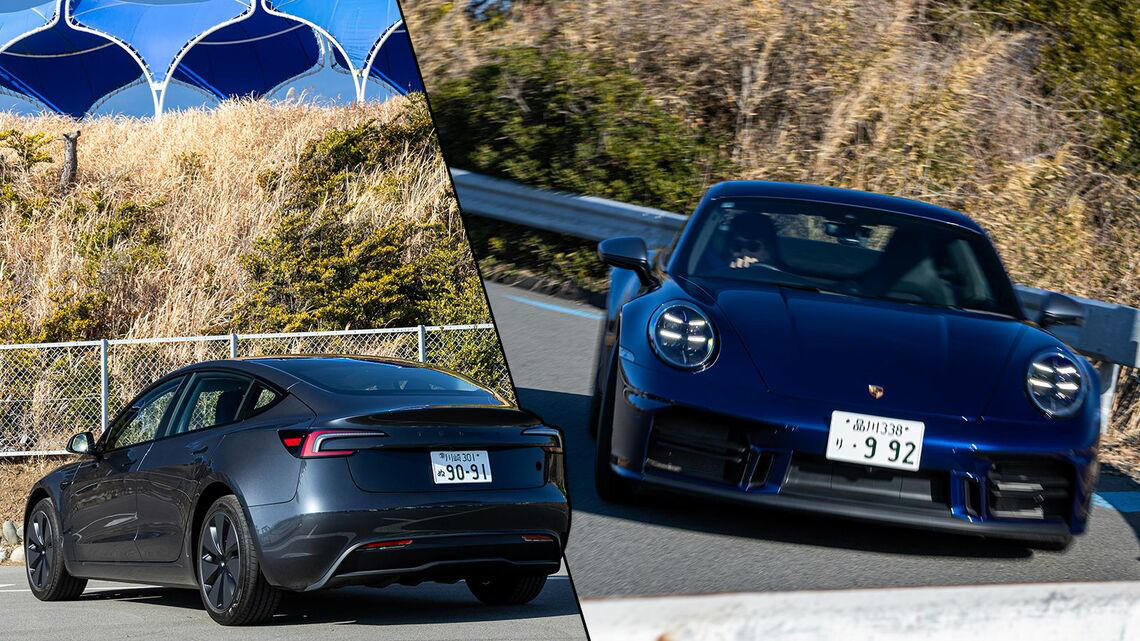 BEVの特徴である「静かさ」と「速さ」, キャデラック初となるBEVのSUV「リリック」, フォルクスワーゲン「ID.4」, 進化を続けるテスラ「Model 3」, 今回唯一のICEV、ポルシェ「911カレラT」, BEVでもICEVで共通する一体感