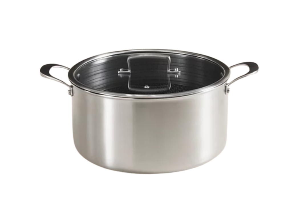 The best induction pans for 2026 are: , Our Place titanium always pan pro, Salter megastone 20cm frying pan, Circulon scratchdefense stainless steel frying pan, Le Creuset cast iron saucepan, Tefal ingenio emotion 22-piece pan set, stainless steel, Ninja ceramic pro three-piece saucepan set, HexClad 30cm hybrid wok, George Home hybrid stainless steel stockpot 28cm, Sherwood five-piece mixed pan set, Green Pan Barcelona pro grillpan 28cm, Your induction pan questions answered , What is the best induction pan?, How I tested induction pans , What pans work with induction?, Can you use induction pans on gas?, Why you can trust IndyBest reviews 