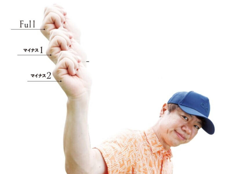 いろんな場面で便利に使えるいぶし銀のワザ, アイアンよりも深重心ＦＷより短いから簡単！, 振り幅を抑えたらゆるまないように気をつけたい, インパクトで音のイメージを口に出す, インパクトで振り幅を抑えてしっかりヒット, 注目！体の回転量はいつものどおり, 振り幅は〝コブシ〞の高さでコントロール, 腕とシャフトをやわらかく使ってタイミングをとる, クラブの重さとしなりを感じながら切り返す, インパクト後は積極的にリリースする, 【リリースのポイント】釣竿を振るように手首をやわらかく使う, トラブルショットや傾斜地では振り幅をさらに抑えて打つ, トップはコブシ４個ぶん低くフィニッシュは最後まで！, 【スイングのポイント】お腹をＵ字に動かすと軸がブレない, スタンス狭めグリップ短めでリキまずスイング！