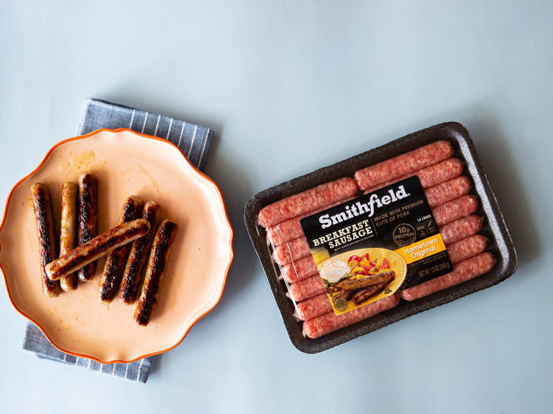 How I Selected the Breakfast Sausage To Test, How I Cooked the Breakfast Sausage, The Best Breakfast Sausages, Ranked, 8th Place: Banquet Brown 'N Serve Original Patties, 7th: Johnsonville Original Recipe Links, 6th Place: Swaggerty's Premium Sausage Links, 5th Place: Jimmy Dean Regular Tube, 4th Place: Jones Golden Brown All-Natural Pork Sausage Links, 3rd Place: Bob Evans Original Patties, 2nd Place: Great Value Original Premium Sausage Patties, 1st Place: Smithfield Hometown Original Breakfast Sausage Links