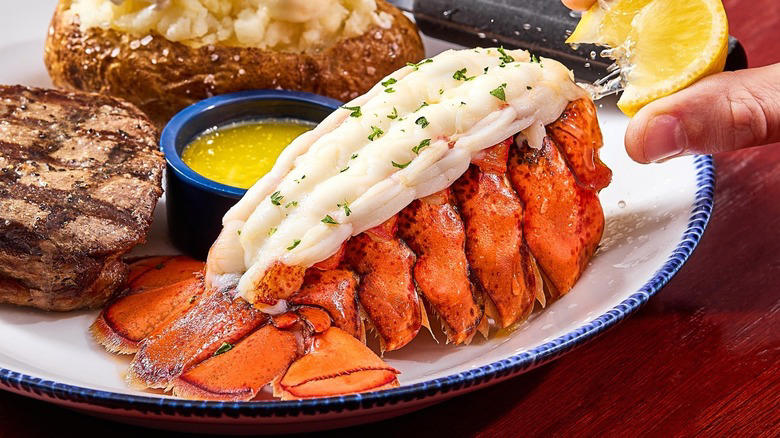 Lobster Brownie Overboard, Admiral's Feast, Lobster baked potato, Sesame Soy Salmon Bowl