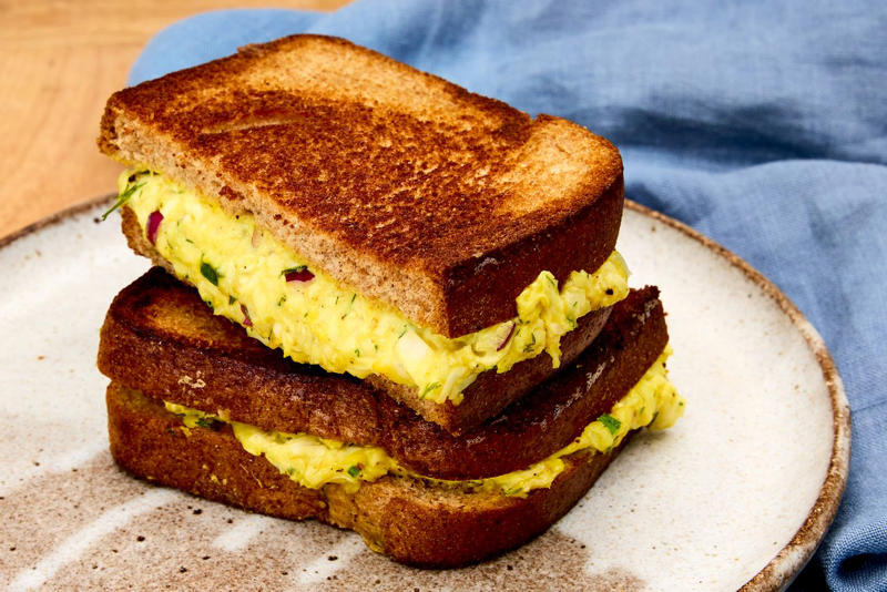 Avocado Toast with Jammy Eggs, 3-Ingredient Egg Salad, The Creamiest Egg Salad Sandwich, The Best Avocado Deviled Eggs, Tuna Niçoise Melt, Spinach &amp; Artichoke Salad with Parmesan Vinaigrette, Deviled Asparagus, Dill-Pickle Cauliflower &amp; Potato Salad, Spicy Chicken Noodle Soup with Soft-Boiled Eggs, Spinach &amp; Egg Tacos, Ono Kao Sweh (Coconut Chicken Noodle Soup), Chopped Cobb Salad with Creamy Garlic Dressing, Egg Salad English-Muffin Sandwich