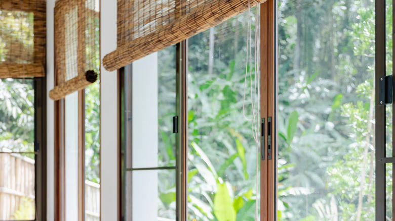 Curtains, Venetian blinds, Roman shades, Shutters, Sliding panels, Roller shades, Window film, Bamboo blinds