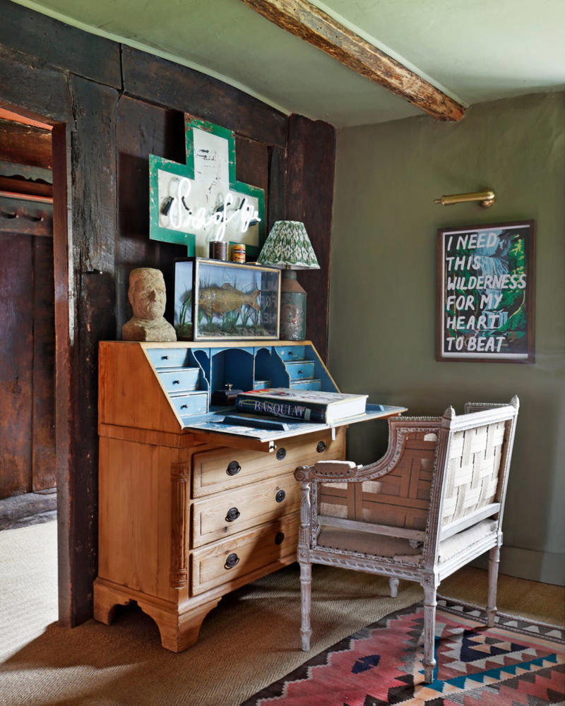 Start with a Slouchy Sofa, Focus on One Good “Estate” Antique, Layer Worn Rugs Over Sisal Carpeting, Go for a Nearly Neutral Wall, Add Personality with Heritage Patterns, Embrace Quirk, And Don’t Forget the Dog