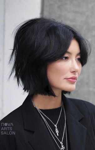 Textured Collarbone Cut, Shaped Bob, Curtain Bangs, Layered Mid-Length Curls, Modern Mullet, Long Layers, Asymmetrical Lob, Rounded Bob, Girly Shag, Asymmetrical Pixie, Layered Long Curls, Deep Side Part, Classic Hollywood Cut, Top-Heavy Shag, Face-Framing Shoulder Cut, Bob with Hidden Layers, Longer Curtain Bangs, Subtle A-Line Length, Wispy Curls, Cascading Curls, Flipped Bob, Side Bangs, Frenchie Bangs, Curly Cropped Cut, French Bob, Curl-Boosting Layers, Casual Chin Bob, Short Shag Cut, Face Framing on a Straight Cut, Grown-Out Curtain Bangs, Brunette Beach Waves, Layered Curtain Bangs, Bob with Bangs, Micro Bangs